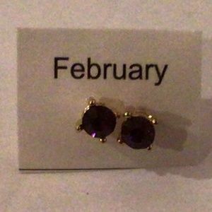 Vintage Avon NR Amethyst Petite Stud Earrings